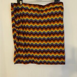 Plus Size Colorful Chevron Zigzag Midi Skirt - MulticolorTaget Pride Collection